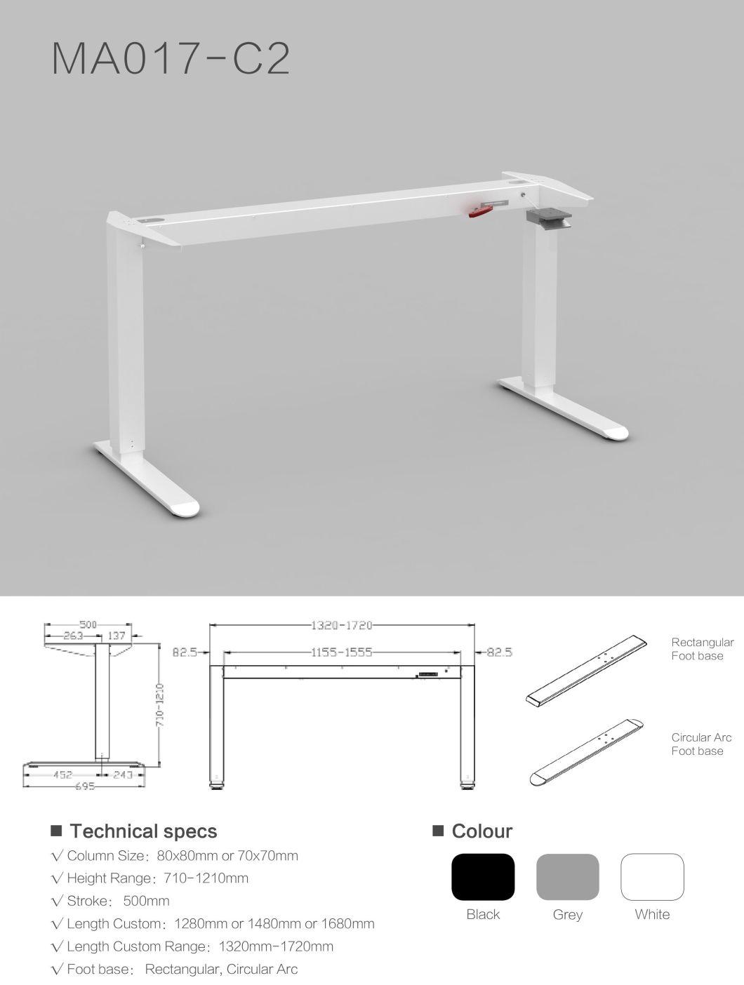 Manually Height Adjustable Heavy Duty Desk Frame, Sit and Stand Modern Office Furniture