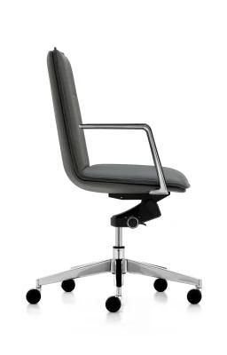 High Back Genuine Leather Modern Business Boss Orthopedic Executive Office Desk and Visitors Chair