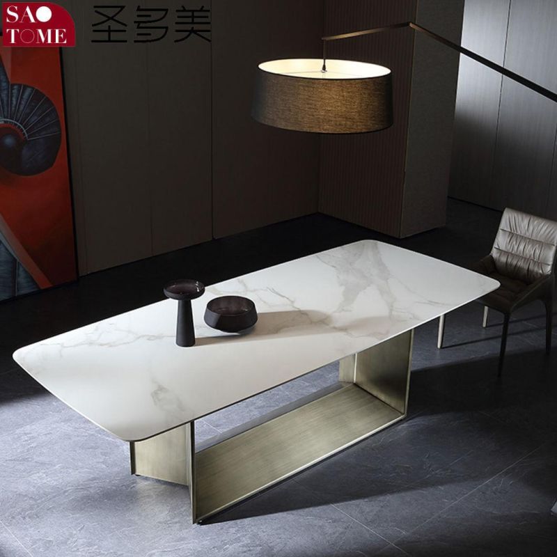 Modern Living Room Dining Room Furniture Stainless Steel Base Dining Table