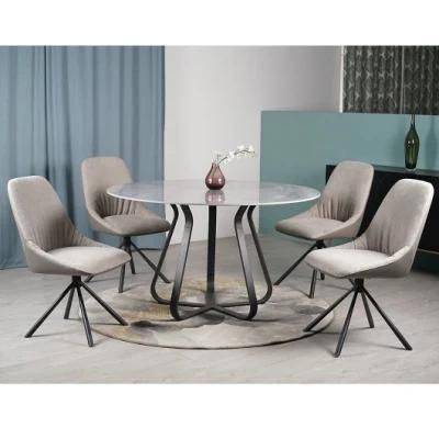 Modern Style Best Selling Low Price Metal Frame Marble Dining Table