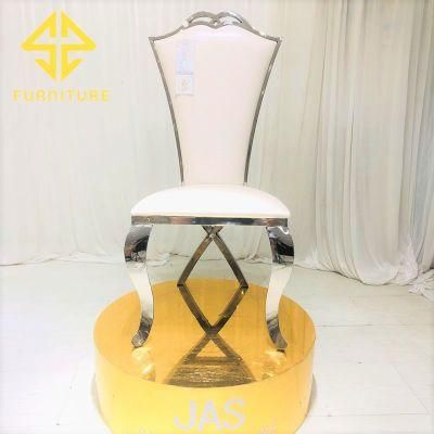 Luxury X Leg High Back Stainless Steel Dining Chair Hotel Furniture Wedding Events Chairs