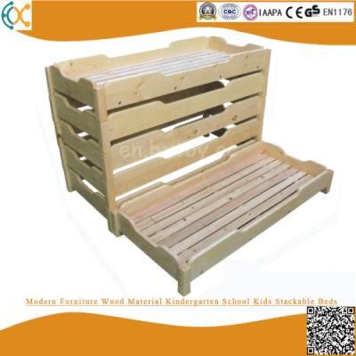 Modern Furniture Wood Material Kindergarten School Kids Stackable Beds