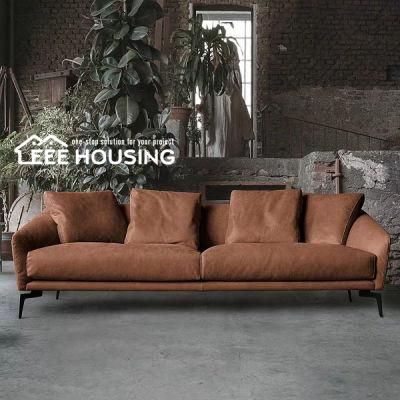 China Factory Supply Chesterfield High End Design Modern Luxury Living Room 3 Seater Faux Leather Sofa Couch Furniture