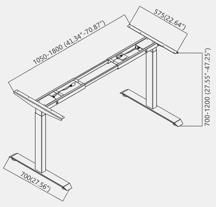 Smart Furniture Wholesale Height Adjustable Metal Desk