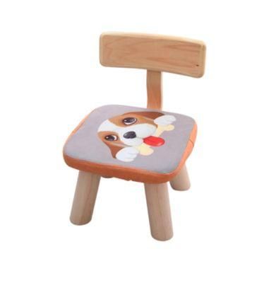 Cartoon Child Furniture Cute Children Stool Solid Wood Kids Round Stool Chairs for Kindergarten