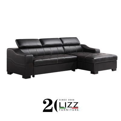 European Style Modern Furniture Leisure Genuine Leather Corner Storage Functional Sofa