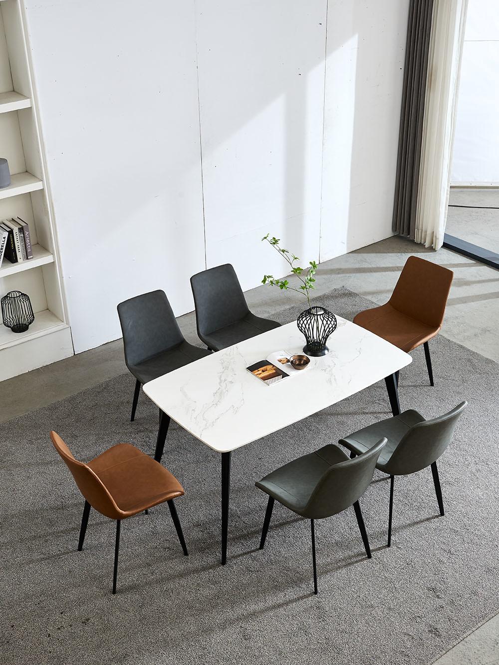 White Marble Dining Table Sintered Stone Dining Table