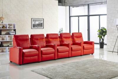 Modern Top Grain Leather Fabric PU PVC Theater Home Electric Recliner Living Room Sofa Set