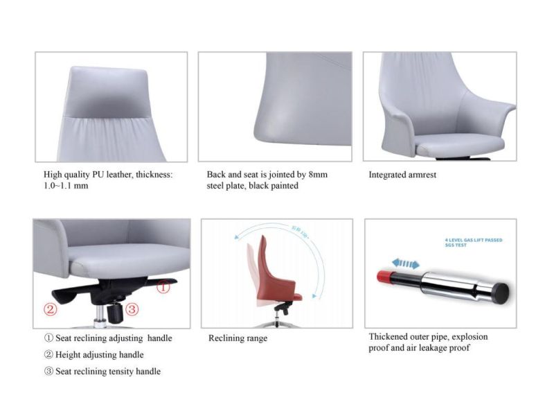 Zode Modern Home/Living Room/Office Furniture White Leather Ergonomic Office Chair Executive/Boss Computer Chair