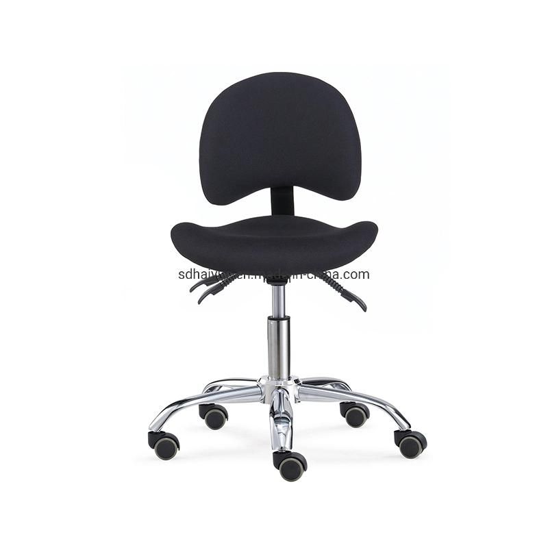 Adjustable Height Green Ergonomic Office Saddle Stool Chair with Backrest