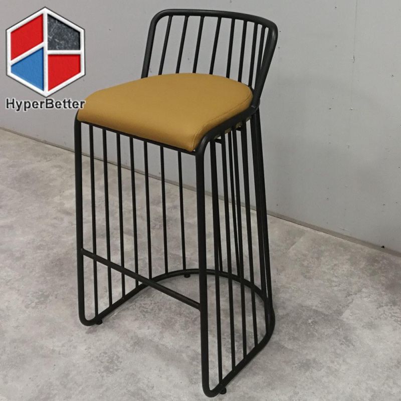 French Black PE Rattan Bar Stools