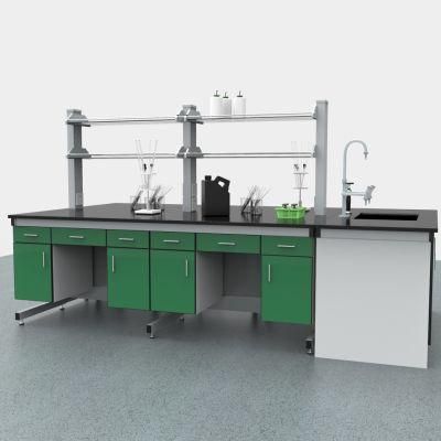 Factory Direct Sale Pharmaceutical Factory Steel Lab Furniture with Sink, Good Quality Good Price Biological Steel Lab Bench Board/