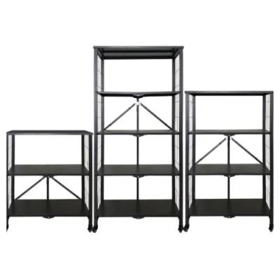 Multi Function Metal Steel Adjustable Rack Shelf for Storage with Caster