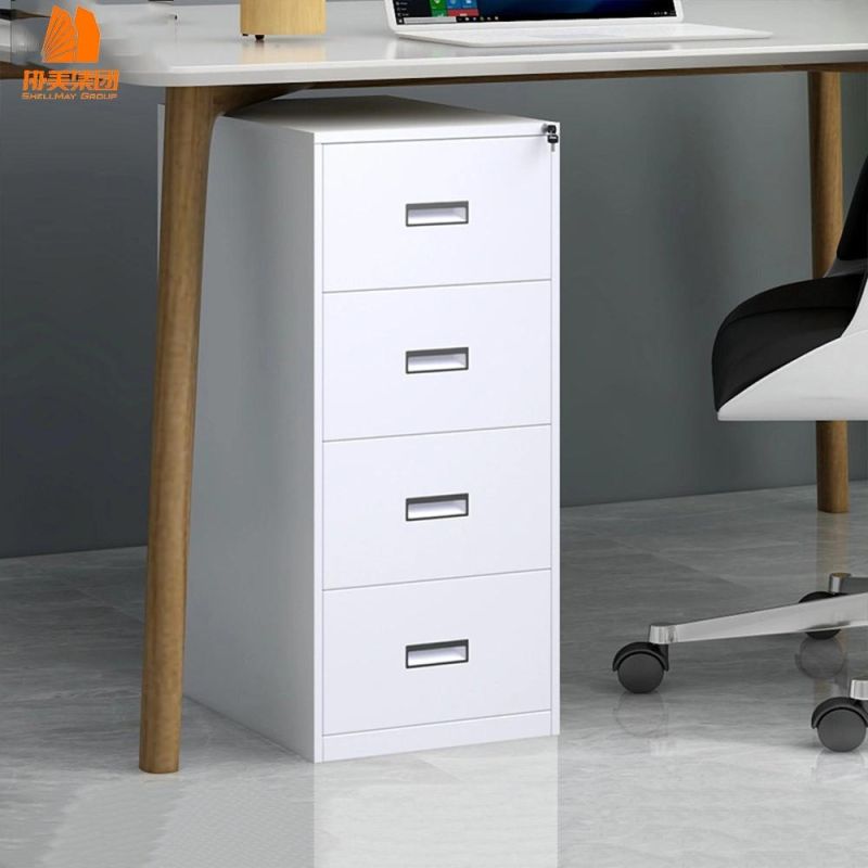 Metal Three-Drawing Office Desk with Lock File Cabinet, Modern Office Furniture.