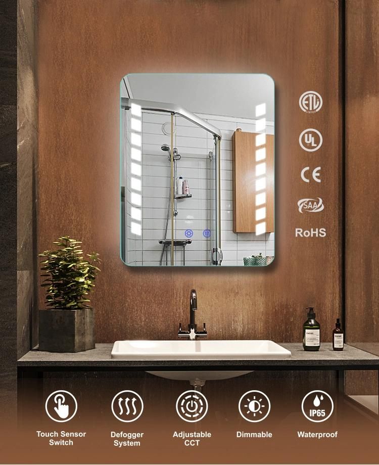 High Definition Wall-Mounted LED Bathroom Mirror for Hotel