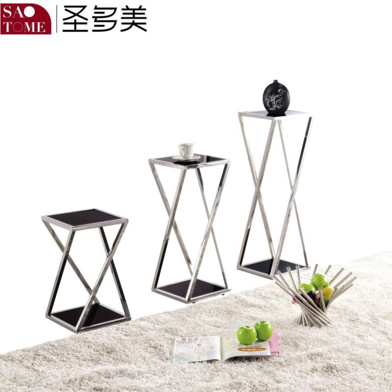 Modern Outdoor Garden Living Room Furniture Stainless Steel Glass Flower Stands