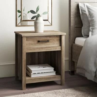 Mirrored Furniture Lintel Oak Bedside Table Wooden Nightstand End Table Bedroom Furniture with Drawer