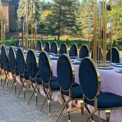 Dining Room Table Chairs Set Oval Back Gold X Stainless Steel Frame Luxury Wedding Chair Cross Legged Stainless Steel Chairs