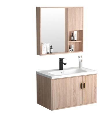 2022 Sino Hot Sale MDF Melamine Plwood Vanity Bathroom Mirror Cabinet with LED Light Mirror Cabinet