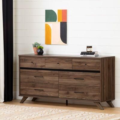 Classic Furniture Coffee Table Wooden Brown 7 Drawer Double Dresser Sideboard for Bedroom