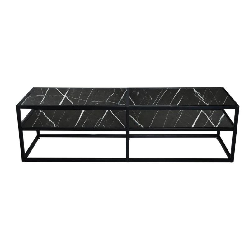 Simple Modern Furniture Selected Color Tempered Glass Top Console TV Table
