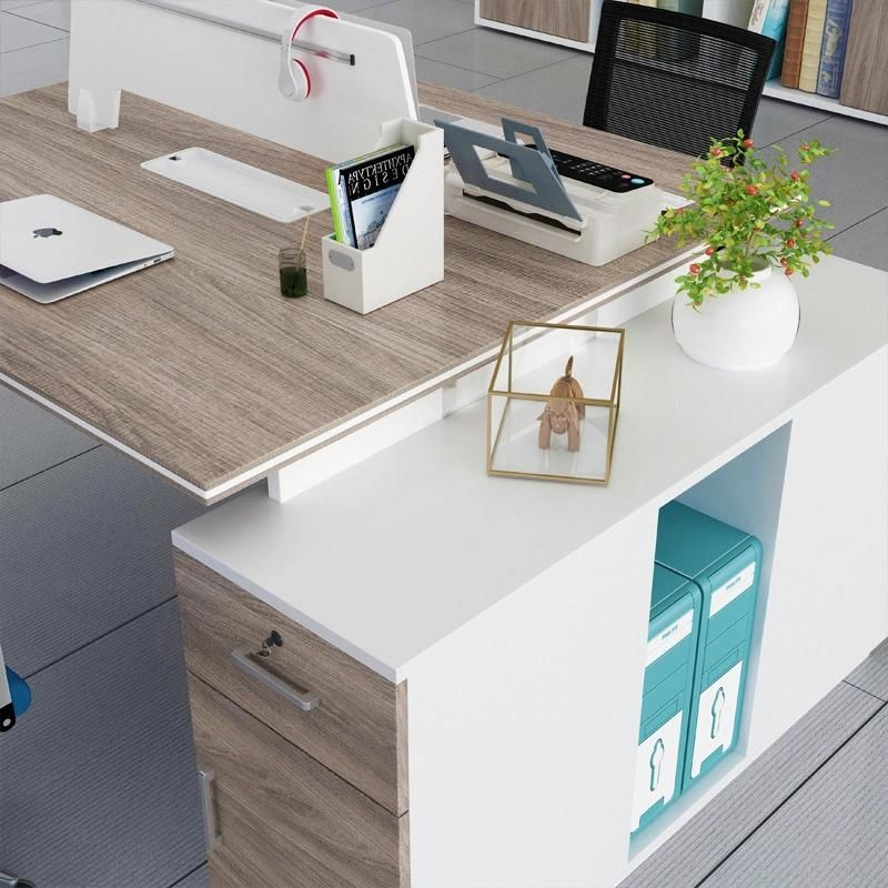 Modern Office Interior Workstation 4 Seats Staff Melamine Partition