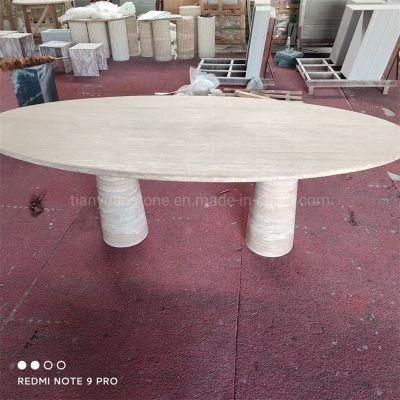 Custom Your Brand Stone Furniture Luxury Travertine Coffee Table Marble Dining Table Nordic Furniture Modern