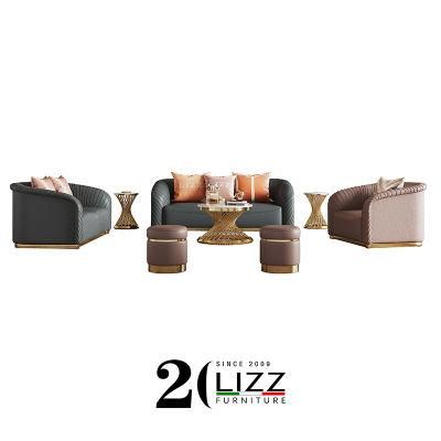 Modern European Style Luxury Design Leather Sofa Furniture Set
