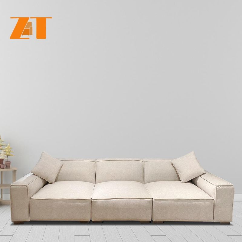 Manufactory American British Style European Classic Modern Linen Chesterfield Fabric Sofa for Living Room