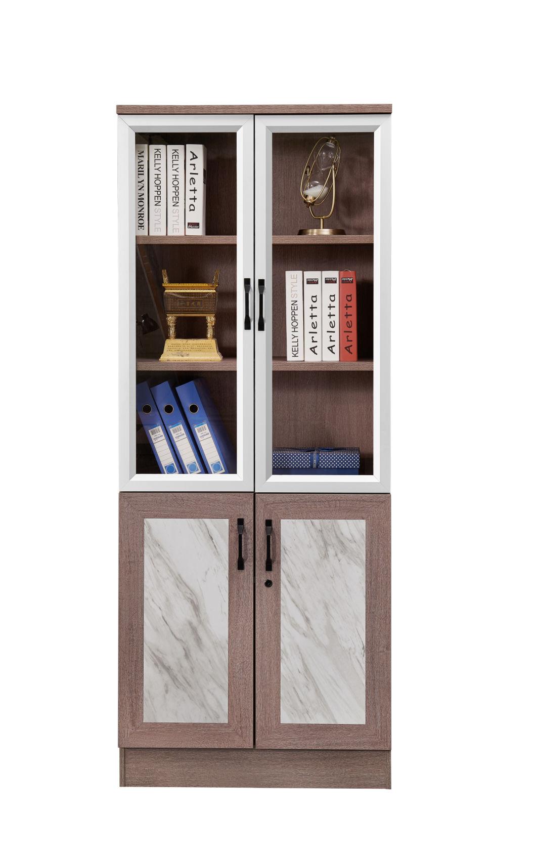 Hot Sale Modern Design MDF Wooden 2 Doors Bookshelf