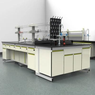 Biological Wood and Steel Wall Furniture for Lab, Bio Wood and Steel Lab Bench with Power Supply/