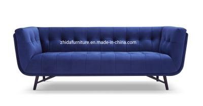 Living Room European Style Velvet Fabric Tufted Chesterfield Sofa