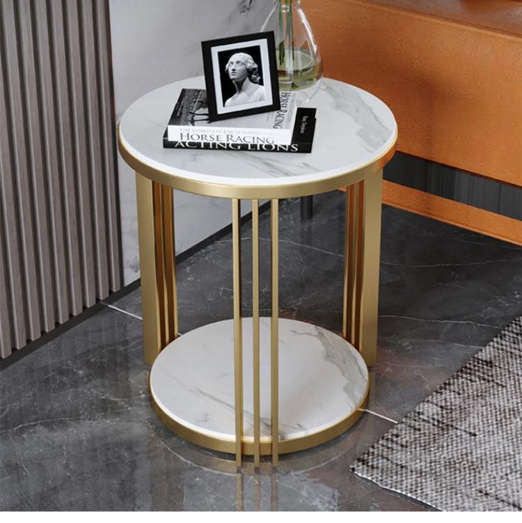 Hot Selling Furniture Stainless Steel Marble Rock Beam Coffee Table