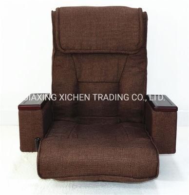 Brown Fabric Storage Armrest Living Room Leisure Single Sofa Chair