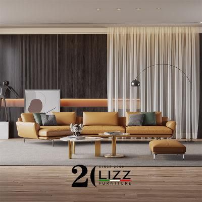 High End Quality Modern European Living Room Genuine Leather Home Furniture Leisure Office Fabric Sofa Set