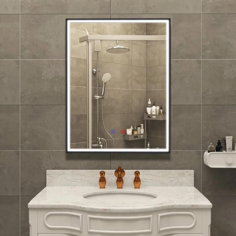Defogger Bathroom Mirror for Wall Mounted Smart LED Light Illuminated