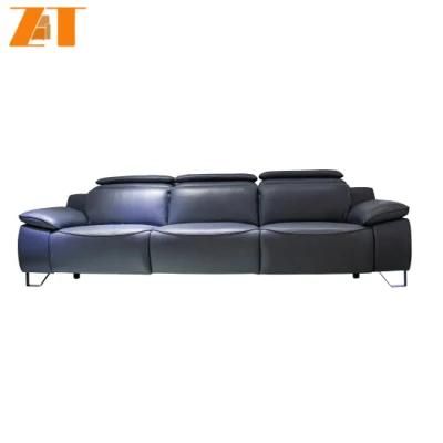 Living Room Furniture Sofa Set Modern Blue Leather Function Sofa