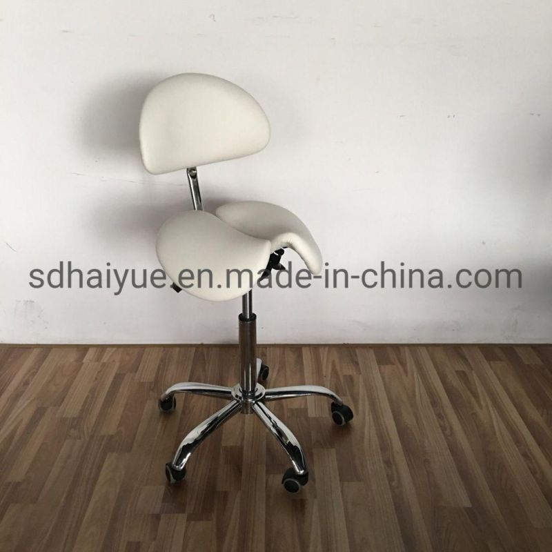 New Design Ergonomic Split Seat Style Tilt Saddle Stool Office Chair with Backrest