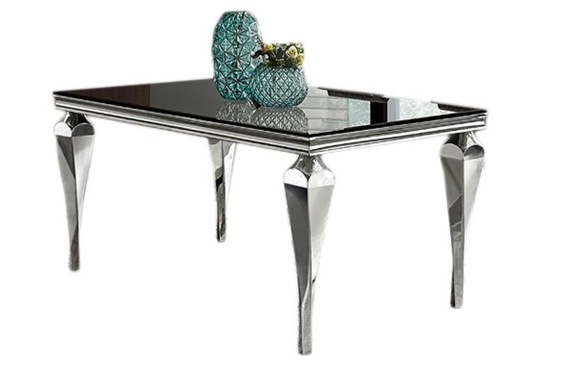 Wholesale Argentina 1.5m 1.8m Black Glass Top Restaurant Table