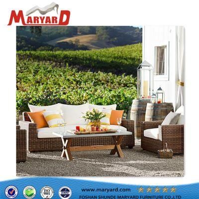 Outdoor Garden Wicker Rattan Sofa Bed Rattan Sofa Furniture with Ottoman