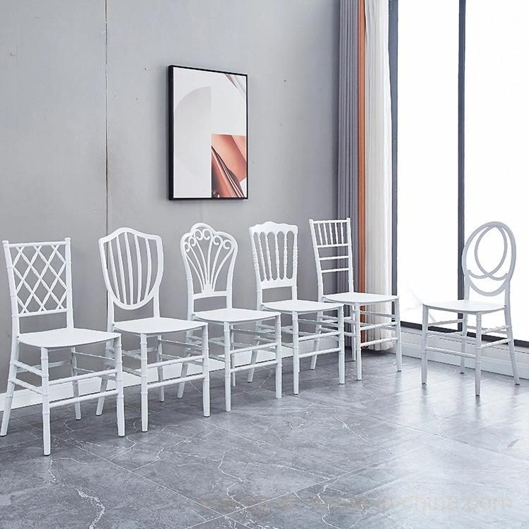 Resin White Folding Wedding Furniture Royal Leather Ball Legs Seat with Padding Metal Furniture Dining Chair