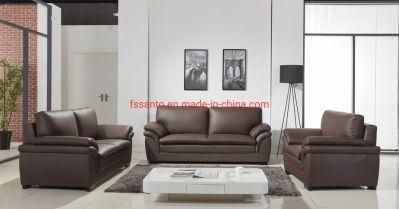 European Style Modern Home Furniture Leather Living Room Solid Wood Frame 1+2+3 Sofa Set
