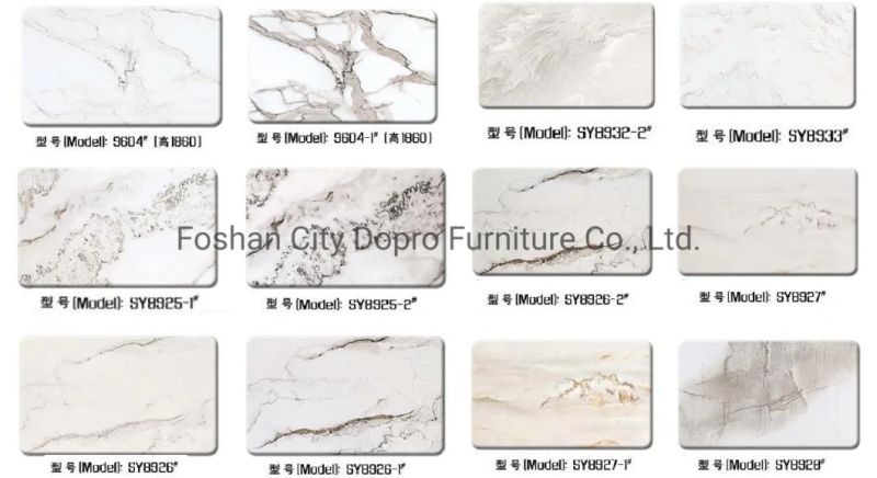 Dopro New Design Modern/Contemporary Stainless Steel Polished Shiny Dining Table D205, with Art Marble Table Top