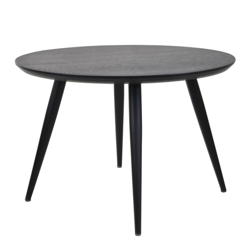 Nordic Simple Style Round Dining Table with Black Powder Coating Legs