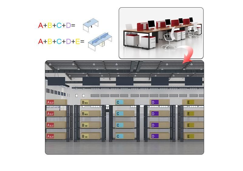 Modern Modular Office Furniture Linear Workstation Table 4 Seater Staff Cluster Office Desk