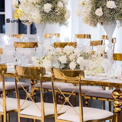 Hot Sale Luxury Wedding and Event Rental Stainless Steel Dining Chairs