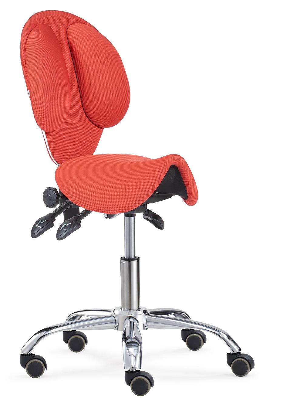 High Quality Adjustable Height Rolling Red Office Chair with Backrest