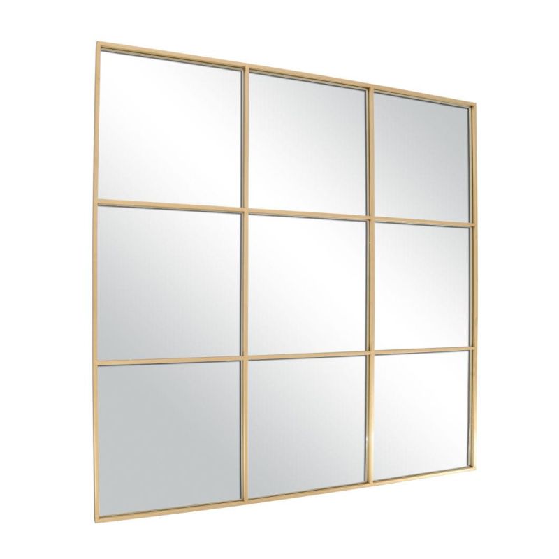 Square Mirror with Wall Decor Modern Metal Framed Wall Mirror for Living Room Bathroom Bedroom Entryway Wall Mirror