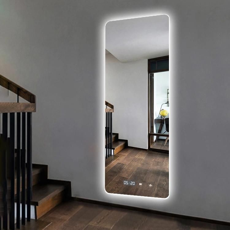 Dressing Room Backlit Lighted Full Length Wall Mount Floor Mirror with LED Lighting