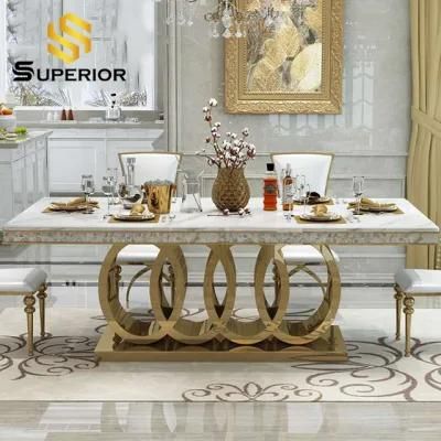 Luxury Home Dining Furniture Restaurant Table with Stone Top